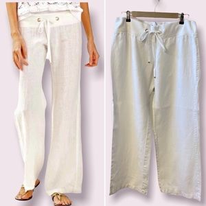 LILLY PULITZER Crisp White Linen Beach Pant size XL